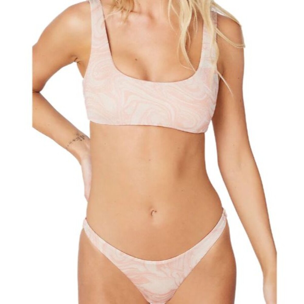 L*Space Women's Lizzie Swim Bottom All Swirled Up Shimmer Pink Size XS NEW